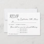 オレアンダーの花のメニュー選択 RSVP ウェディング返信 (正面)