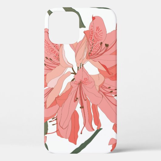 オレアンダーの花を使った継ぎ目のない模様。フローラ圧縮 Case-Mate iPhoneケース (裏面)