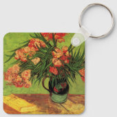 オレアンダースと書籍の花瓶ビンセント・ヴァン・ゴッホ キーホルダー (裏面)