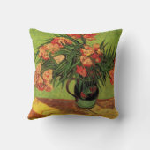 オレアンダースと書籍の花瓶ビンセント・ヴァン・ゴッホ クッション (裏面)