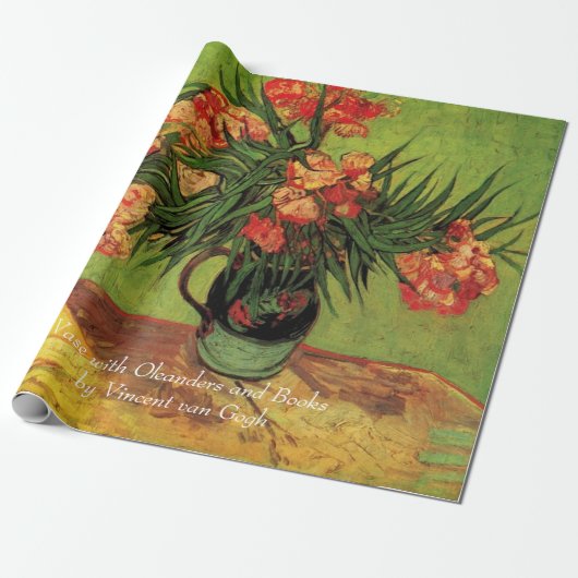 オレアンダースと本の花瓶ヴァン・ゴッホ。ヴィンテージ ラッピングペーパー (アンロールド)