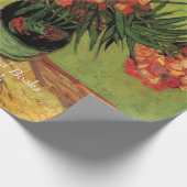 オレアンダースと本の花瓶ヴァン・ゴッホ。ヴィンテージ ラッピングペーパー (角)