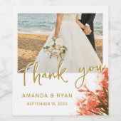 オレアンダー花photo Thank 結婚's ワインラベル (シングルラベル)