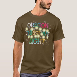 オレゴンおもしろい州クリスマスライトパジャマキュートティー Tシャツ