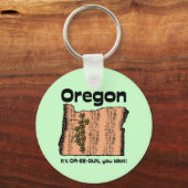 オレゴンか州のモットー~OR-EE-GUNだよこのバカ! キーホルダー (正面)