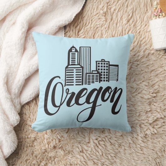 オレゴンのタイポグラフィのデザイン クッション (ブランケット)