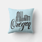 オレゴンのタイポグラフィのデザイン クッション (裏面)