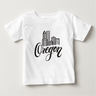 オレゴンのタイポグラフィのデザイン ベビーTシャツ