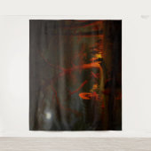 オレゴンのトレイルコンスタオガワゴンムーンライトキャンプファイヤー タペストリー (正面)