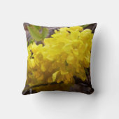 オレゴンのブドウの花イエローワイルドフラワー クッション (裏面)
