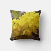 オレゴンのブドウの花イエローワイルドフラワー クッション (正面)