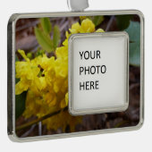 オレゴンのブドウの花イエローワイルドフラワー シルバープレートフレームオーナメント (右)