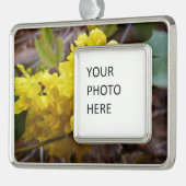 オレゴンのブドウの花イエローワイルドフラワー シルバープレートフレームオーナメント (左)