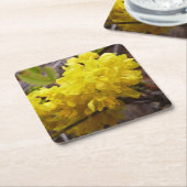 オレゴンのブドウの花イエローワイルドフラワー スクエアペーパーコースター (アングル)