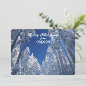 オレゴンの写真テンプレートからのSnowyの木 シーズンカード (スタンド正面)