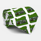 オレゴンの地図と写真文字 ネクタイ (ロール)