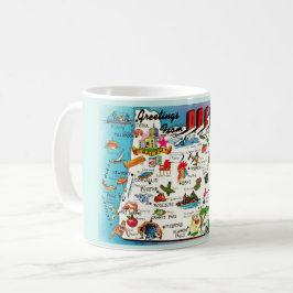 オレゴンの地図マグカップ コーヒーマグカップ
