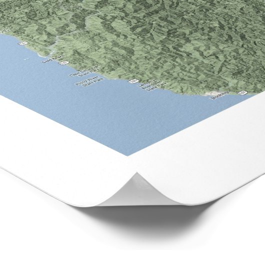 オレゴンの地図 ポスター (角)