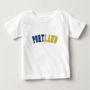 オレゴンの州の旗色のポートランド ベビーTシャツ