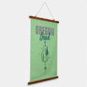 オレゴンの幾何学的な惑星と木を曲げる 吊り下げ型タペストリー (傾斜あり)