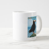 オレゴンの海岸のエトピリカ ジャンボコーヒーマグカップ (正面右)