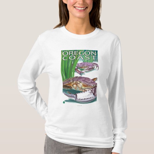 オレゴンの海岸のカニ Tシャツ (正面)
