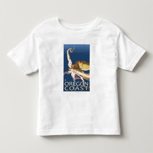 オレゴンの海岸のタコ トドラーTシャツ (正面)