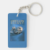 オレゴンの海岸のラッコ キーホルダー (裏面)