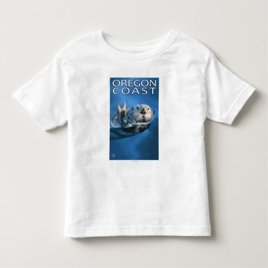 オレゴンの海岸のラッコ トドラーTシャツ (正面)