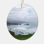 オレゴンの海岸の天候 セラミックオーナメント (左)