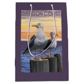 オレゴンの海岸の海カモメ ミディアムペーパーバッグ (正面)