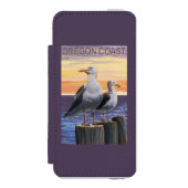 オレゴンの海岸の海カモメ INCIPIO iPhoneウォレットケース (フォリオ 正面)
