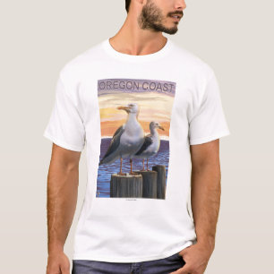 オレゴンの海岸の海カモメ Tシャツ