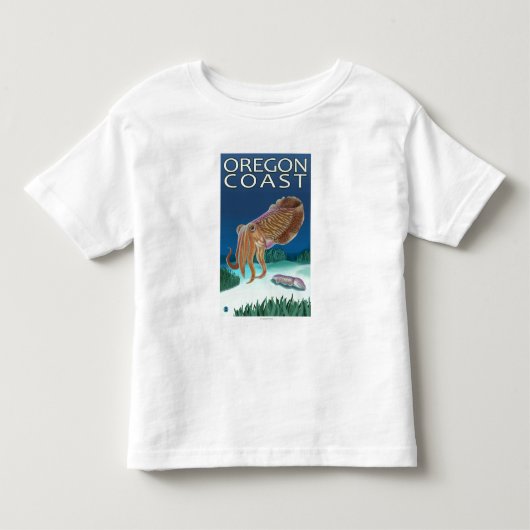 オレゴンの海岸のCuttlefish トドラーTシャツ (正面)
