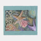 オレゴンの海岸Tidepool フリースブランケット (正面(横))