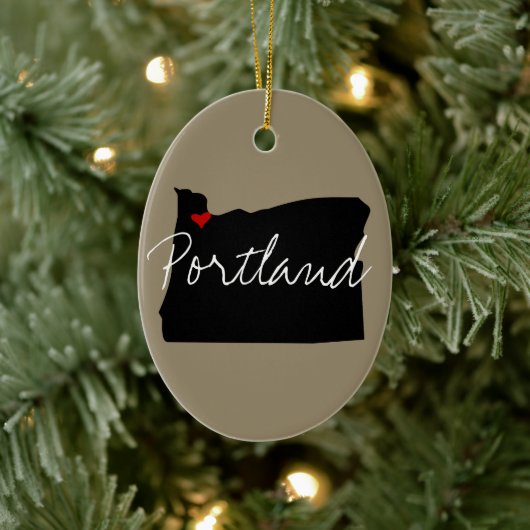 オレゴンの町 セラミックオーナメント (ツリー)