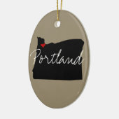 オレゴンの町 セラミックオーナメント (左)