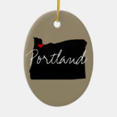 オレゴンの町 セラミックオーナメント (正面)