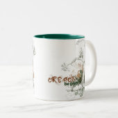 オレゴンの緑の木のマグ ツートーンマグカップ (正面右)