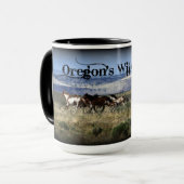オレゴンの野生の側面のマグのオレゴンのムスタング! マグカップ (正面左)