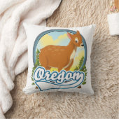 オレゴンの鹿の旅行ロゴ クッション (ブランケット)