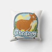 オレゴンの鹿の旅行ロゴ クッション (裏面)