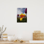 オレゴンカラフル州で咲くチューリップのクローズアップ ポスター (キッチン)