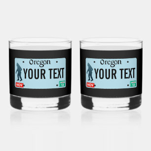 オレゴンサスカッチライセンスプレート ウイスキーグラス