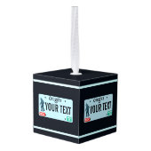 オレゴンサスカッチライセンスプレート キューブオーナメント (裏面アングル)