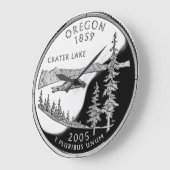 オレゴンフェイク州四半期クロック ラージ壁時計 (傾斜)