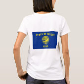 オレゴンフリースの女子ジップジョガー国旗州 Tシャツ (裏面)