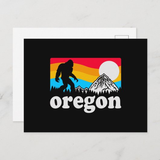 オレゴンプライドビッグフートマウンテンズヴィンテージ ポストカード (正面/裏面)