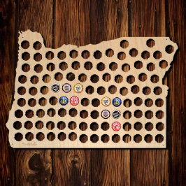 オレゴンユニーク州木ビールボトルキャップマップ