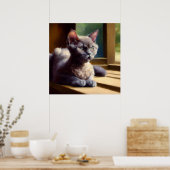 オレゴンレックス猫 ポスター (キッチン)